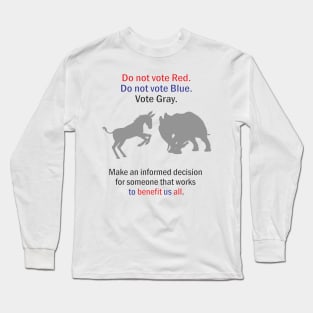 Vote Red Blue Gray Long Sleeve T-Shirt